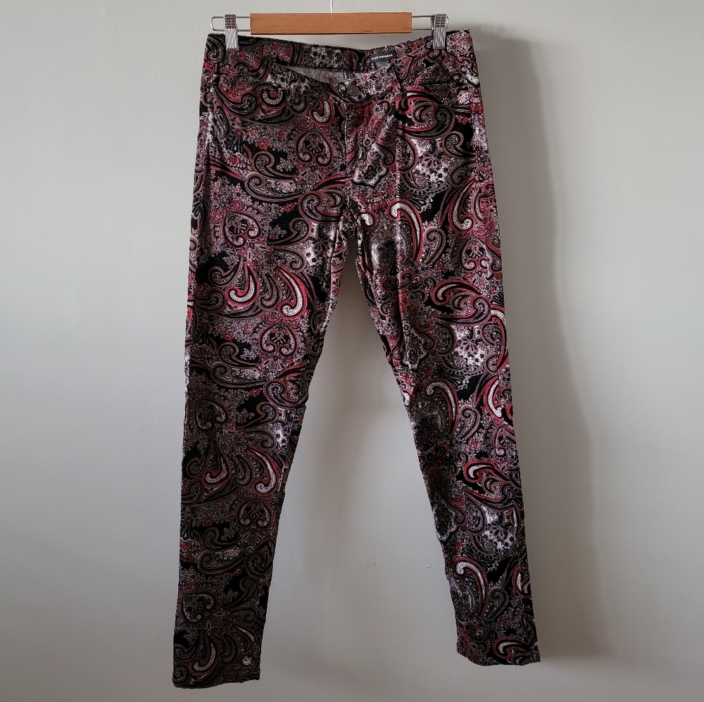 Club Monaco Paisley Velvet Red Black White & Brown
